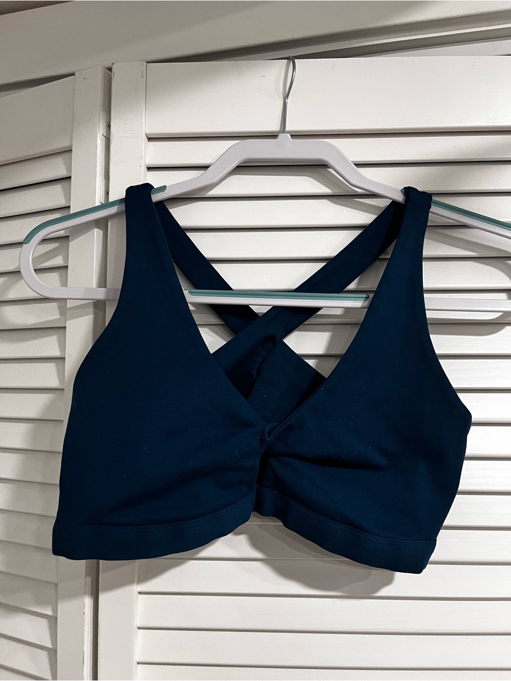 Fabletics Deep Teal Crisscross Sports Bra